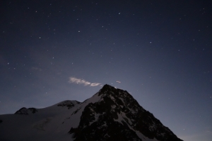 Stern klarer Himmel im Eiswand-Biwak