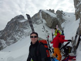Skipacken für Aufstieg zum Felsriegel
